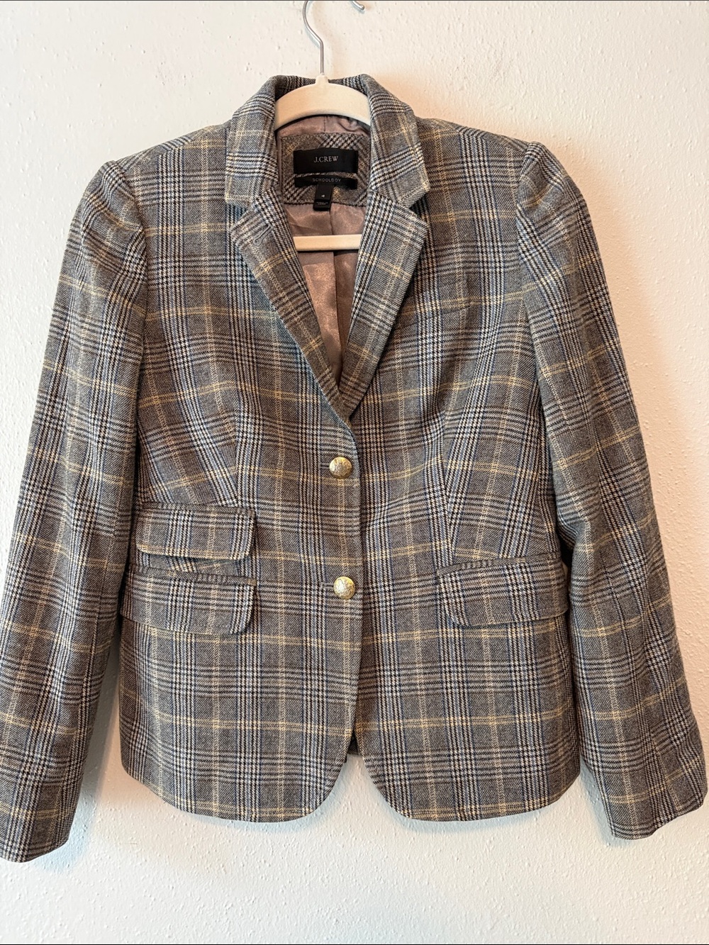 J.Crew Schoolboy Blazer in Glen Plaid Wool